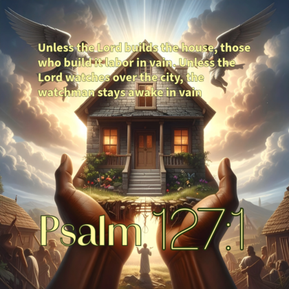 A house being built by the Hands of God and His Angels